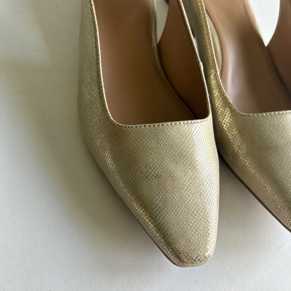 Naturalizer Gold Silver Animal Print Leather Close Toe Slingbacks size 7.5 - Picture 8 of 16